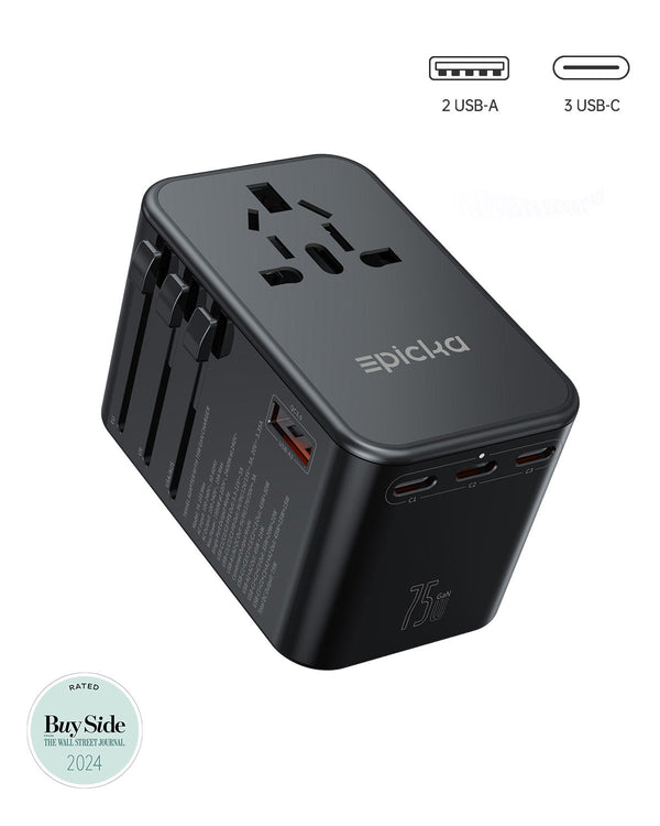 TA-105 Max Universal Travel Adapter GaN 75W Fast Charging