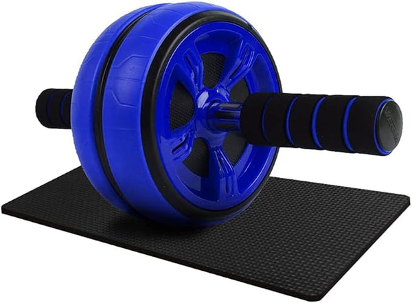 Anti Skid Double Wheel Total Body AB Roller Exerciser for Abdominal Stomach Exercise Training with Steel Handle for Unisex