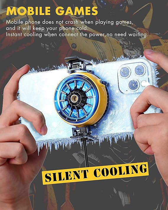 MAKINGTEC Phone Cooler, Portable Cell Phone Radiator, Cell Phone Radiator with Semi-Conductor Cooling Chip, Universal Phone Cooling Fan, for Mobile Gaming, Live Streaming, Outdoor Vlog