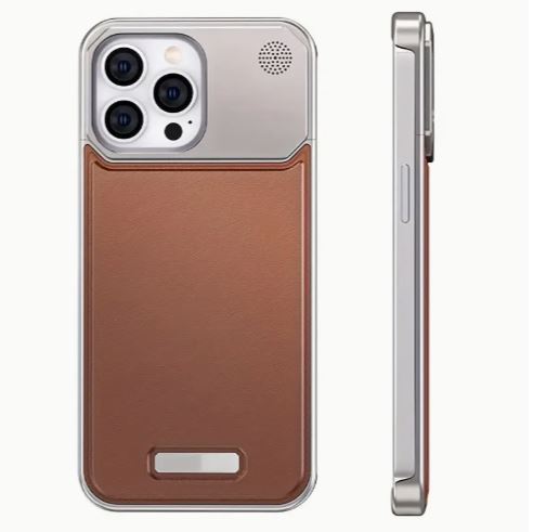 Aluminum Alloy Leather Magnetic Phone Case for Iphone 16, 15, 14 Pro Max And Samsung S23, S24, S25 Ultra