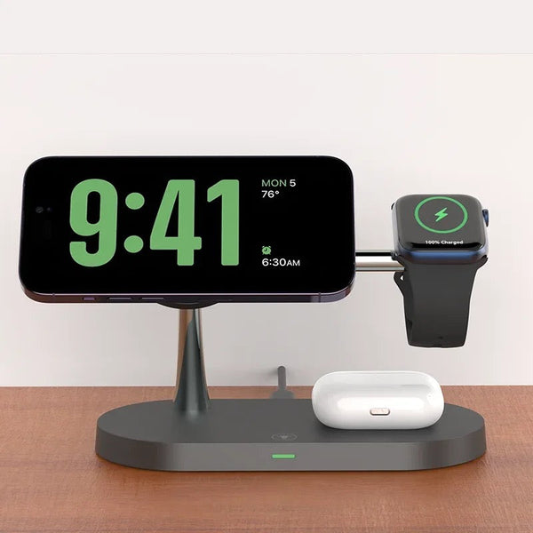 3-in-1 Wireless Charger Stand Magnetic for iPhone, Apple Watch, and AirPods